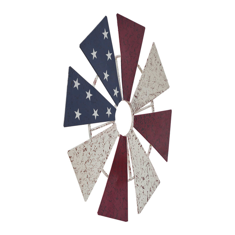 USA Flag Metal Windmill Blades Wall Hanging 12.5x12.5 **BACKORDERED UNTIL MARCH 2025**