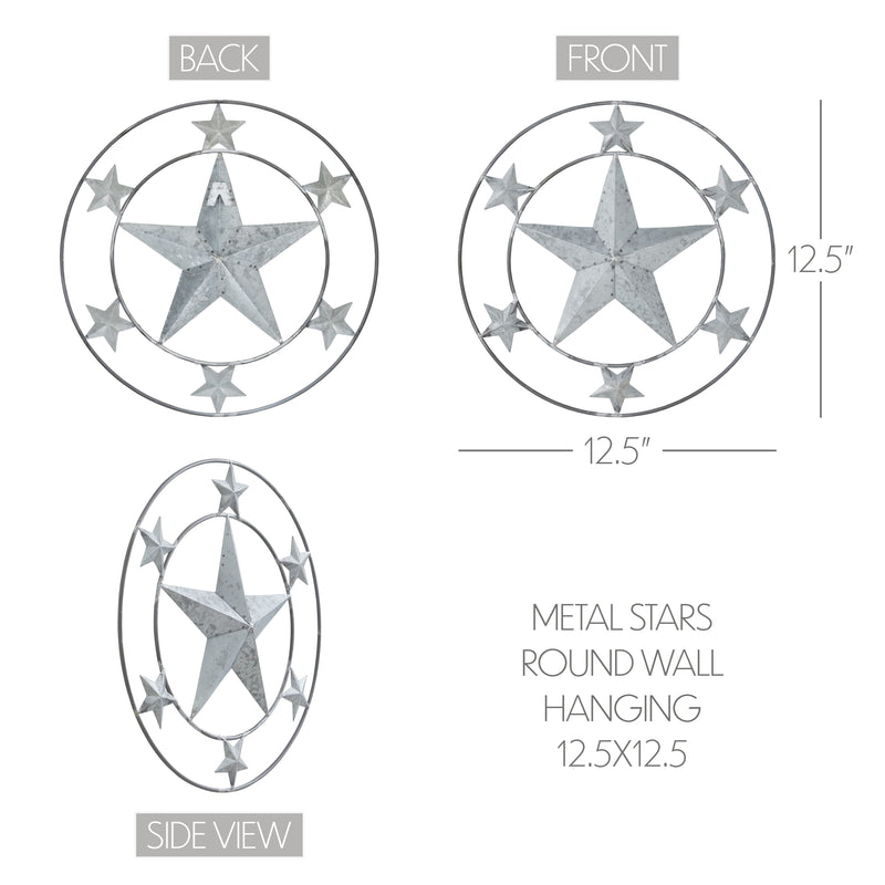 Metal Stars Round Wall Hanging 12.5x12.5 **BACKORDERED UNTIL MARCH 2025**