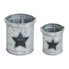 Votive Candle Holder w/ Star Cutout Galvanized Set of 2 Sizes **BACKORDERED UNTIL MARCH 2025**