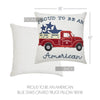 Proud To Be An American Blue Stars On Red Truck Pillow 18x18