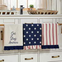 Hatteras Stars GBA Ruffled Tea Towel Set of 3 16x28