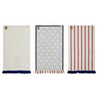 Hatteras Stars GBA Ruffled Tea Towel Set of 3 16x28 **BACKORDERED UNTIL MARCH 2025**