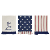 Hatteras Stars GBA Ruffled Tea Towel Set of 3 16x28 **BACKORDERED UNTIL MARCH 2025**