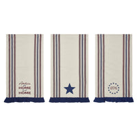 Celebration America My Sweet Home Ruffled Tea Towel Set of 3 16x28 **BACKORDERED UNTIL MARCH 2025**