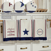 Celebration America My Sweet Home Ruffled Tea Towel Set of 3 16x28 **BACKORDERED UNTIL MARCH 2025**