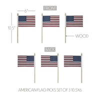 My Country American Flag Picks Set of 3 10.5x6 **BACKORDERED UNTIL MARCH 2025**