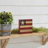 Faith Family Freedom on Flag MDF Block Sign 5x5x1