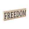 FREEDOM w/ Red Stars On Creme MDF Block Sign 4x11x1 **BACKORDERED UNTIL MARCH 2025**