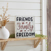 Friends Family Freedom On Galvanized Metal Print MDF Block Sign 10x10x1