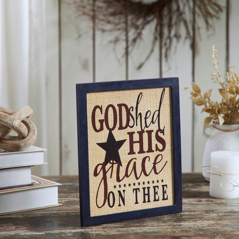 God Shed His Grace On Thee Framed MDF Wall Sign 12x10