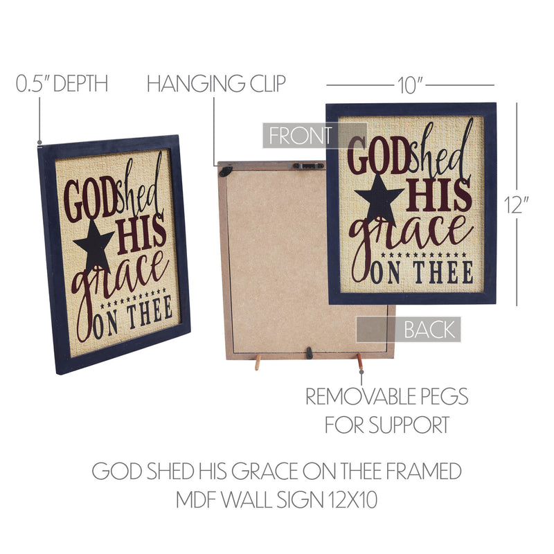 God Shed His Grace On Thee Framed MDF Wall Sign 12x10 **BACKORDERED UNTIL MARCH 2025**