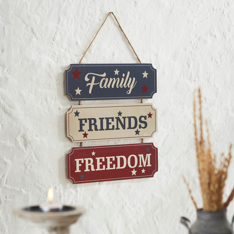 Family Friends Freedom MDF Wall Hanging 12x12