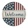 Welcome Stars & Stripes Round Wall Hanging 11 Inch Diameter **BACKORDERED UNTIL MARCH 2025**