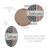 Welcome Stars & Stripes Round Wall Hanging 11 Inch Diameter **BACKORDERED UNTIL MARCH 2025**