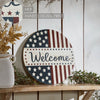 Welcome Stars & Stripes Round Wall Hanging 11 Inch Diameter **BACKORDERED UNTIL MARCH 2025**