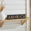 AMERICA Flag and Firecracker MDF Block Sign 3x14x1