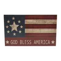 GOD BLESS AMERICA On Vintage American Flag MDF Wall Sign 10x16 **BACKORDERED UNTIL MARCH 2025**