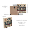 God Bless America White Blue Red MDF Block Sign 6x6x1 **BACKORDERED UNTIL MARCH 2025**