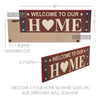 Welcome To Our Home w/ White Stars On Blue Stripes MDF Wall Sign 6x18 **BACKORDERED UNTIL MARCH 2025**