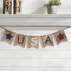 RWB USA And Stars MDF Banner w/ Twine 5x20