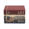 Let Freedom Ring MDF Block Sign w/ American Map Ornament On Twine 4x6x5 **BACKORDERED UNTIL MARCH 2025**