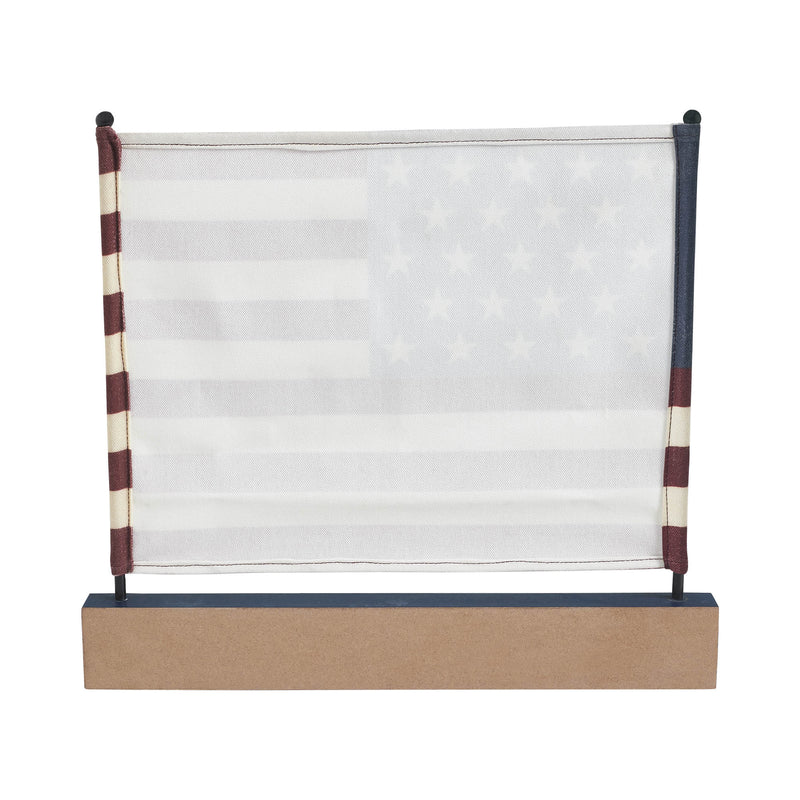 Canvas American Flag on Blue GBA MDF Base Decor 12x14x1 **BACKORDERED UNTIL MARCH 2025**