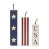 RWB Stars & Stripes USA Candle MDF Figurines Set of 3 Sizes **BACKORDERED UNTIL MARCH 2025**