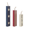 RWB Stars & Stripes USA Candle MDF Figurines Set of 3 Sizes **BACKORDERED UNTIL MARCH 2025**