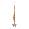 Natural Beads & Star Ornament 6x2 **BACKORDERED UNTIL MARCH 2025**