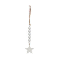 White Beads & Star Ornament 6x2