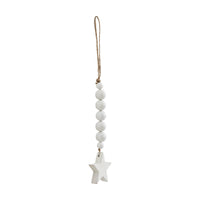 White Beads & Star Ornament 6x2 **BACKORDERED UNTIL MARCH 2025**