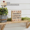 My Country America Land Of The Free w/ Red Stars MDF Block Sign 6x6x1 **BACKORDERED UNTIL MARCH 2025**