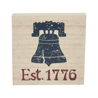 My Country Blue Liberty Bell Est 1776 MDF Block Sign 6x6x1 **BACKORDERED UNTIL MARCH 2025**