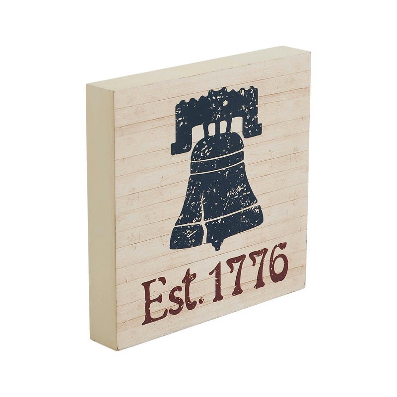 My Country Blue Liberty Bell Est 1776 MDF Block Sign 6x6x1 **BACKORDERED UNTIL MARCH 2025**