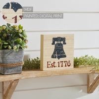 My Country Blue Liberty Bell Est 1776 MDF Block Sign 6x6x1 **BACKORDERED UNTIL MARCH 2025**