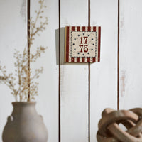 My Country 1776 w/ Blue Stars & Stripes MDF Block Sign 6x6x1 **BACKORDERED UNTIL MARCH 2025**