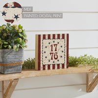 My Country 1776 w/ Blue Stars & Stripes MDF Block Sign 6x6x1 **BACKORDERED UNTIL MARCH 2025**