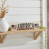 My Country AMERICA Two Flags MDF Wall Hanging 3x14x0.75