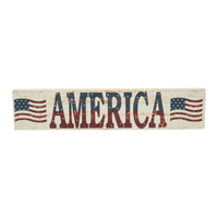 My Country AMERICA Two Flags MDF Wall Hanging 3x14x0.75 **BACKORDERED UNTIL MARCH 2025**