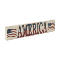 My Country AMERICA Two Flags MDF Wall Hanging 3x14x0.75 **BACKORDERED UNTIL MARCH 2025**