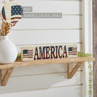 My Country AMERICA Two Flags MDF Wall Hanging 3x14x0.75 **BACKORDERED UNTIL MARCH 2025**