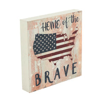 My Country Home Of The Brave American Flag On Map MDF Block Sign 6x6x1 **BACKORDERED UNTIL MARCH 2025**