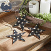 My Country White Stars On Navy MDF Star Ornament 5.25x5x0.125 Set of 3 **BACKORDERED UNTIL MARCH 2025**