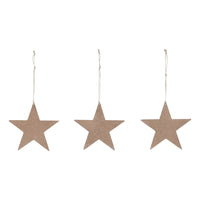 My Country White Stars On Navy MDF Star Ornament 5.25x5x0.125 Set of 3 **BACKORDERED UNTIL MARCH 2025**