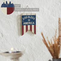 God Bless America Dovetail Flag MDF Wall Hanging 8x6 **BACKORDERED UNTIL MARCH 2025**