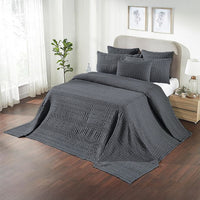 VHC Brands Dark Grey Waffle Weave Queen Blanket 90x90 - 100% Cotton, Lightweight Cover for Bed & Sofa