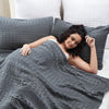 VHC Brands Dark Grey Waffle Weave Queen Blanket 90x90 - 100% Cotton, Lightweight Cover for Bed & Sofa