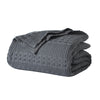 VHC Brands Waffle Weave Dark Grey Twin Blanket 66x90 - 100% Cotton, Lightweight & Breathable Cover for Bed, Couch, Sofa