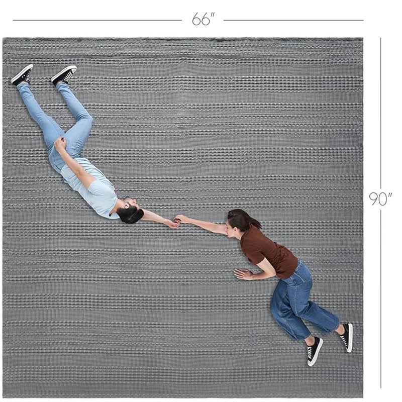 VHC Brands Waffle Weave Dark Grey Twin Blanket 66x90 - 100% Cotton, Lightweight & Breathable Cover for Bed, Couch, Sofa