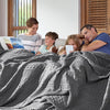 VHC Brands Waffle Weave Dark Grey Twin Blanket 66x90 - 100% Cotton, Lightweight & Breathable Cover for Bed, Couch, Sofa
